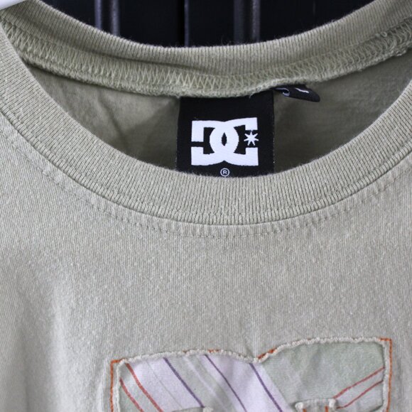 Retro Light Green DC Shoes Short Sleeve T-Shirt - Woman's Large - Picture 5 of 6